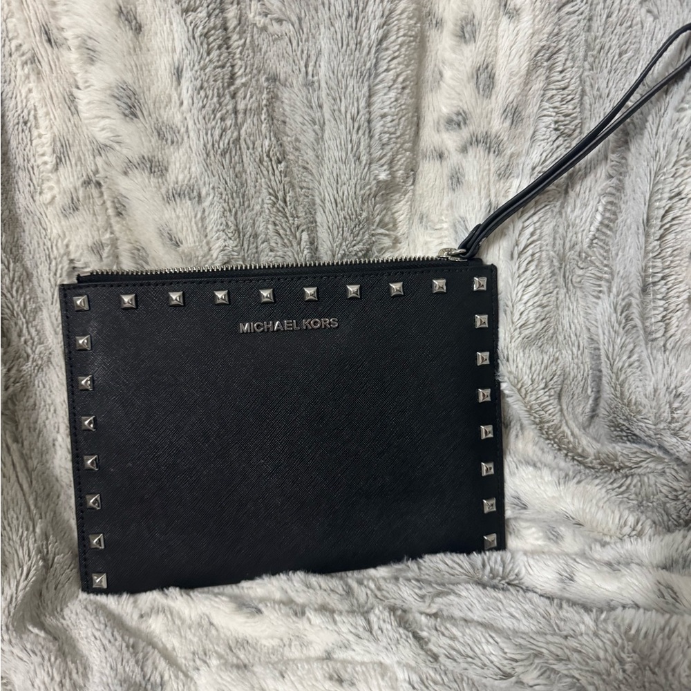 Michael Kors Black Studded Wristlet